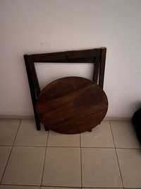 mesa de madeira redonda