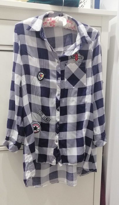 Koszula tunika w kratkę r. S/M