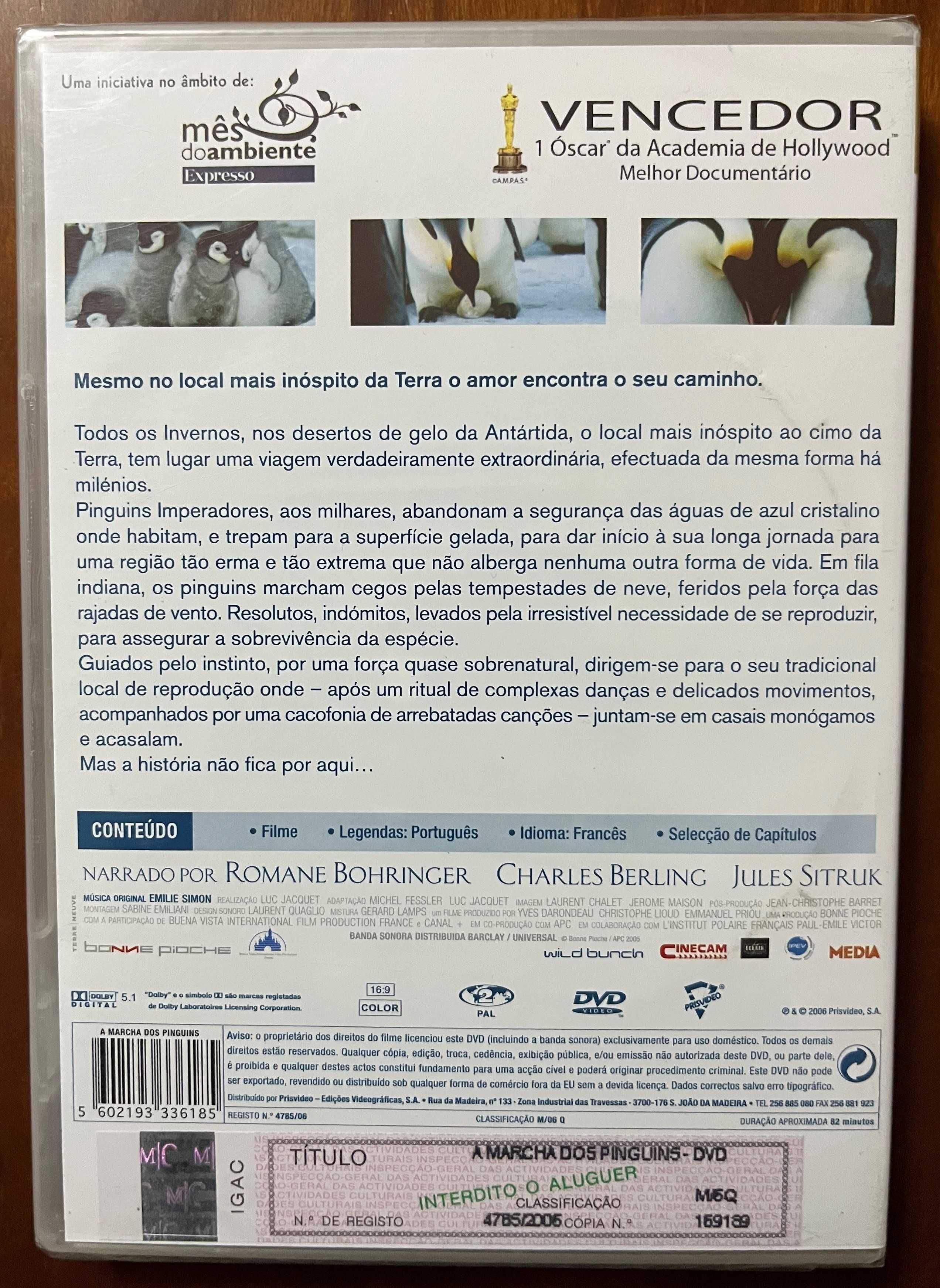 DVD novo/selado "A Marcha dos Pinguins" de Luc Jacquet