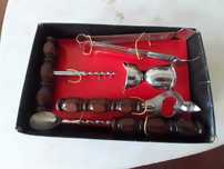 Conjunto de bar com 5 peças, vintage, nunca usado