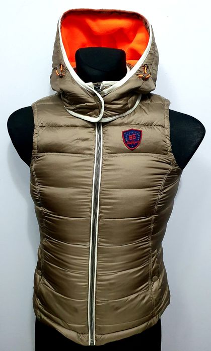 TOMMY HILFIGER roz. S damska kamizelka ocieplacz puchowy z kapturem