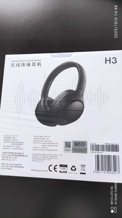 Auscultadores QCY H3- Wireless Noise Cancelling Headset-novo na caixa