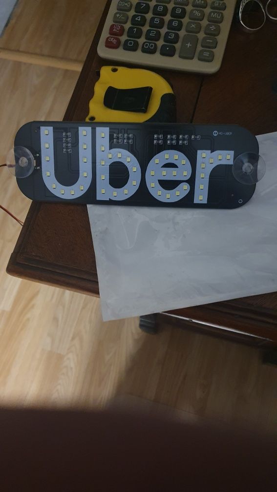 Logo Ledowe na szybę Taxi Uber