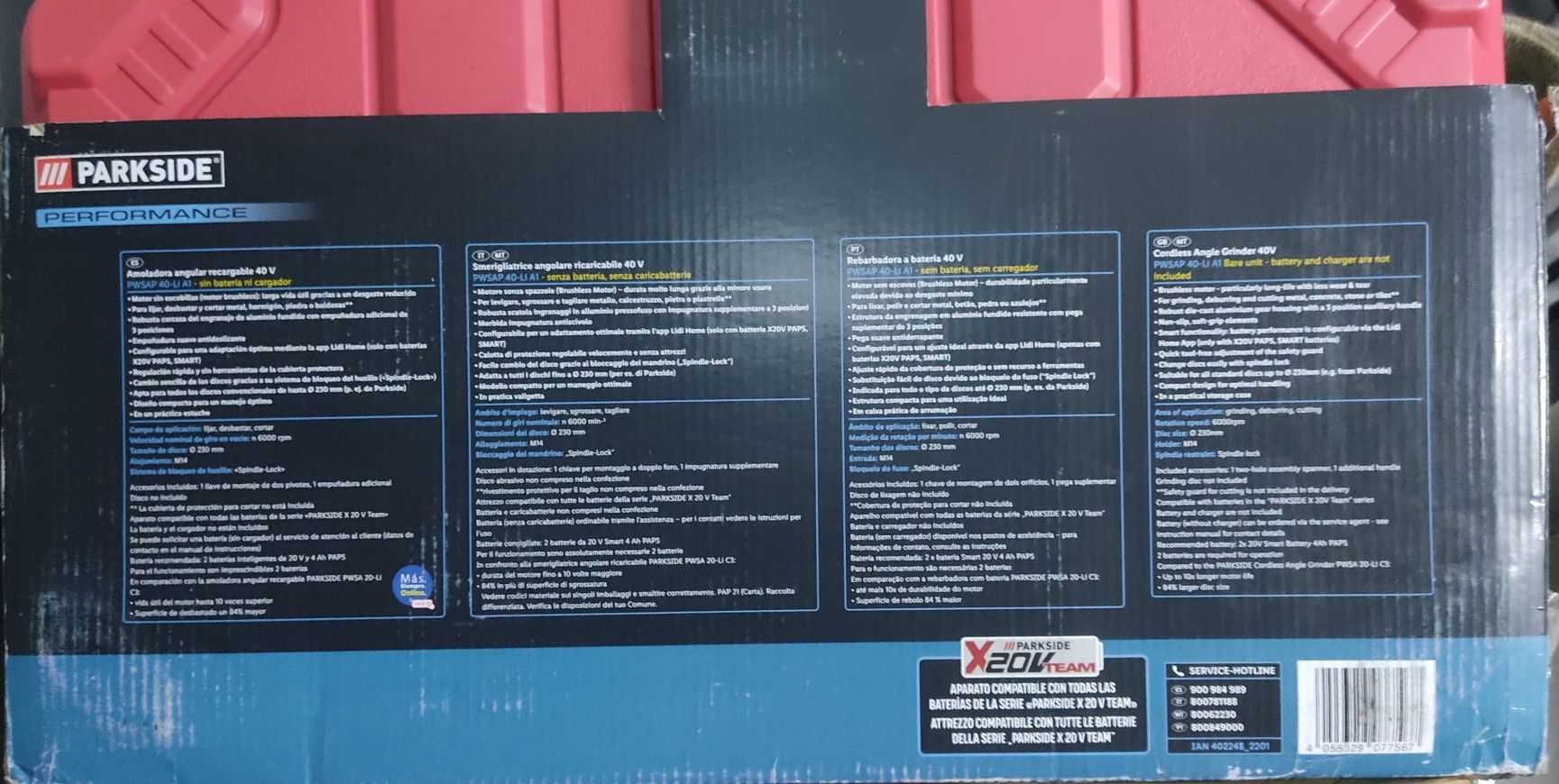 Rebarbadora angular Parkside 40v (nova + garantia)