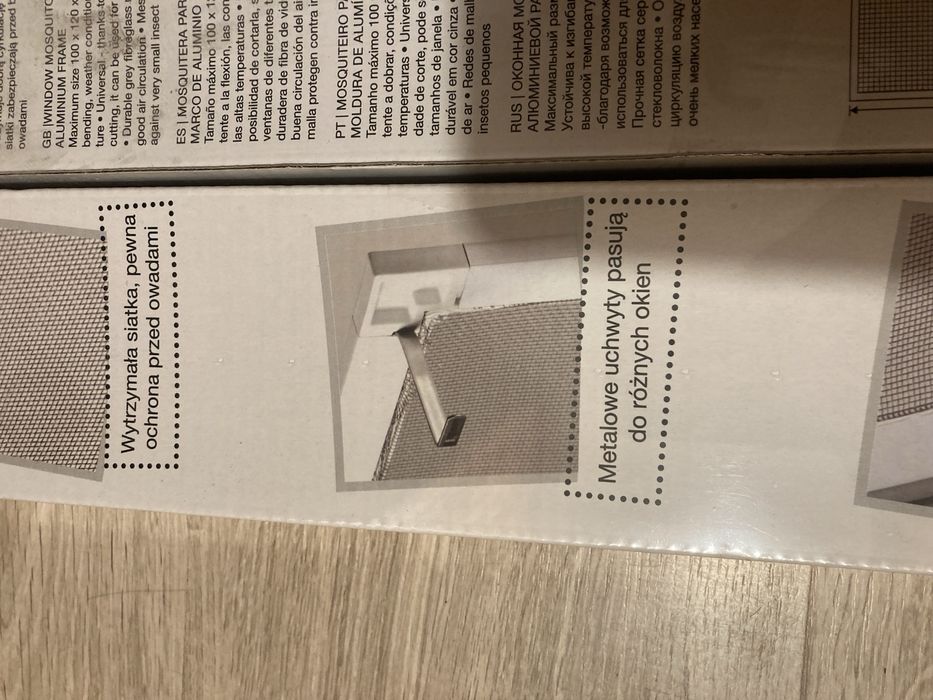 Moskitiera okienna z aluminiowa rama 100x120