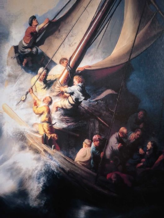 Obraz na płótnie - Burza na Jeziorze Galilejskim, Rembrandt, 50x70cm