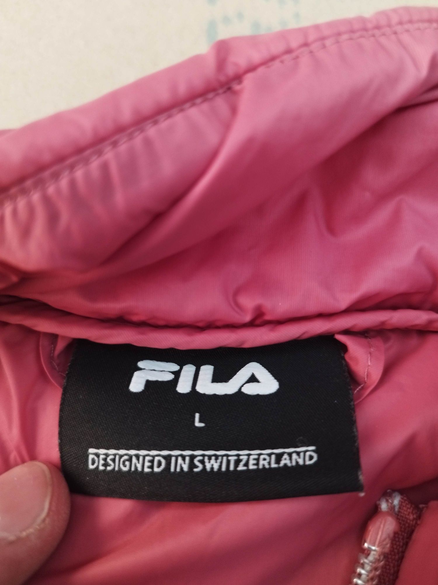 FILA damska kurtka przejściowa wiosna pikowana łososiowa Rozmiar L