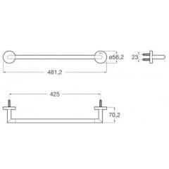 Toalheiro de design reto curto cromado Hotels Round Roca
