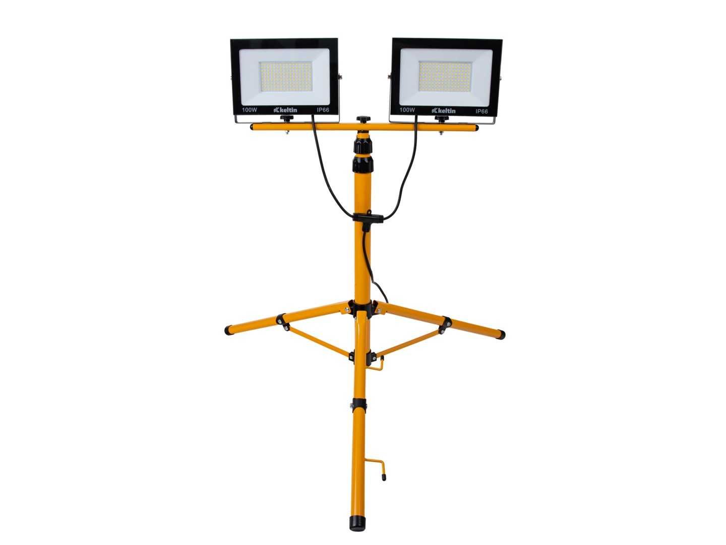 Projetor LED 2x100W com Tripé Telescópico Cor Branca Fria 6500K