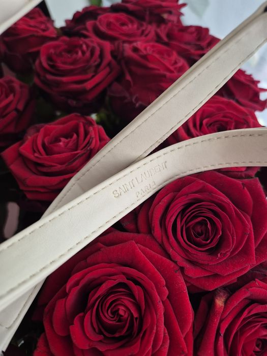 Torebka kremowa pikowana w jodełkę