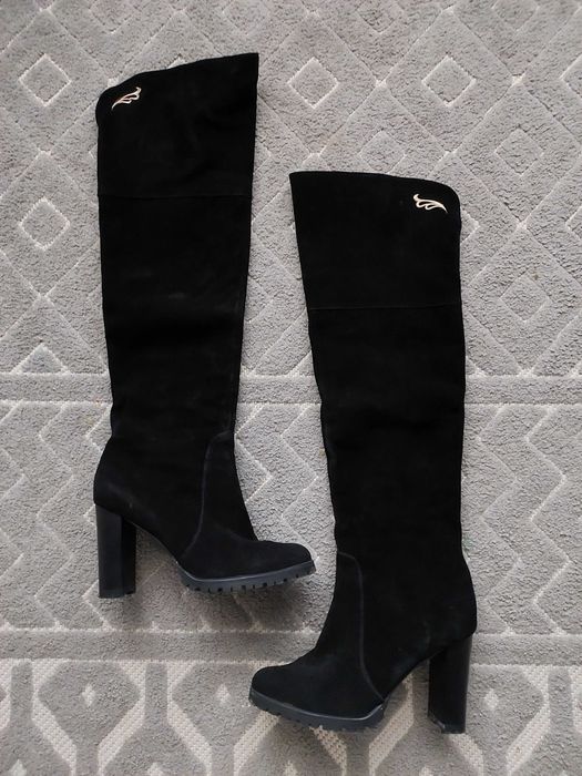 Чоботи ботфорти, замша, 40 р.