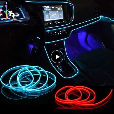 taśmy oświetleniowe LED wnętrza samochodu elastyczna neonowe światła