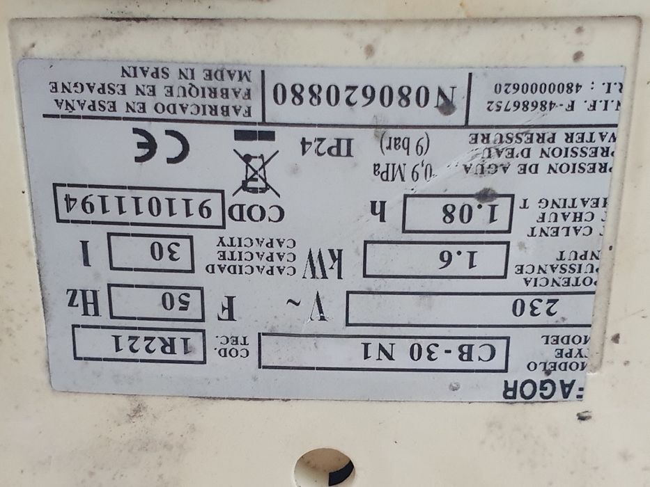 Cilindro Termo Acumulador 50l Marca Fagor