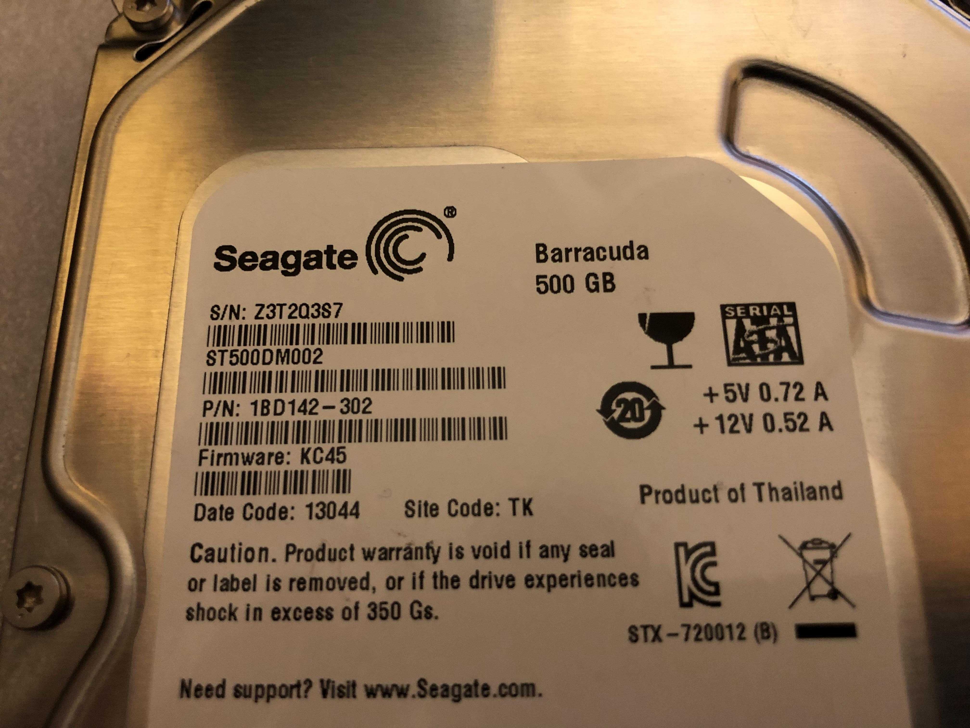 Продам диск Seagate Barracuda 500 Gb (3.5", 7200 RPM, 12 Mb, SATAIII)
