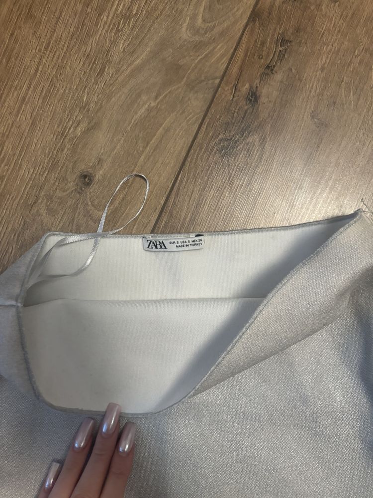 Srebrny top tuba zara