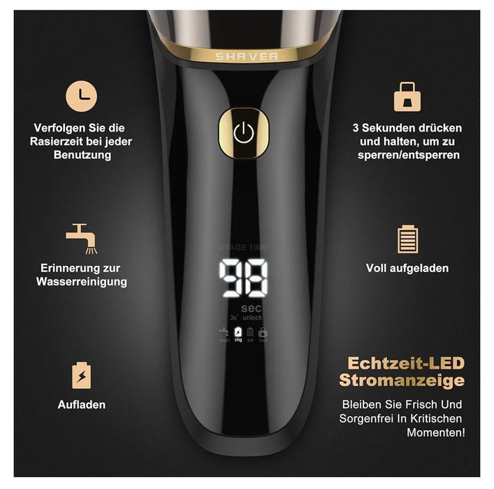 Męska golarka foliowa, 2 w 1, golarka męska, elektryczna, ładowana usb