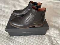 Tommy Hilfiger męskie skórzane botki 40-41 26,5