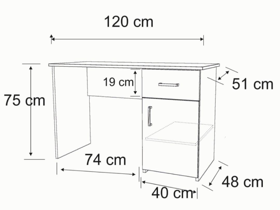 Nowe biurko Franek 120 cm olcha