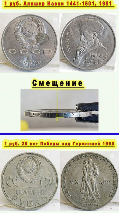 Рублёвые, 50 и 20 копеечные монеты СССР для коллекционеров