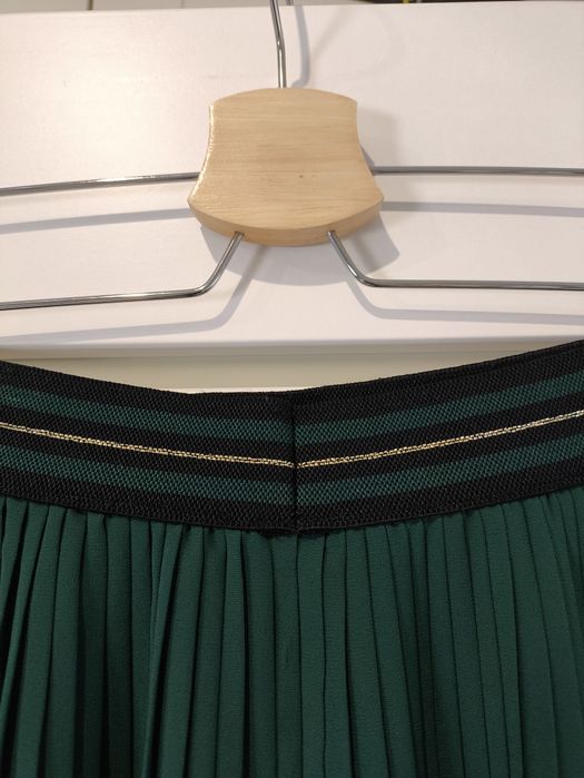 Spódnica damska świąteczna plisowana butelkowa zieleń rozmiar uni