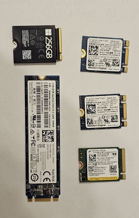 Dyski SSD m2 pojemności 256 Gb rozmiar: 2230 i 2280
