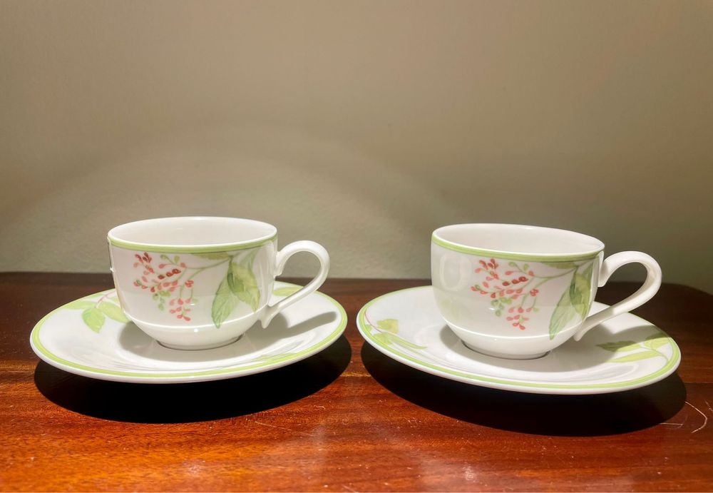 Villeroy & Boch. Dwie filiżanki do espresso z kolekcji Green Garland