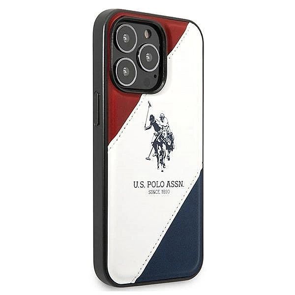 Etui U.S. Polo Assn. Tricolor Embossed na iPhone 14 Pro Max - białe