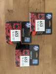 Trzy tusze kolorowe HP 653