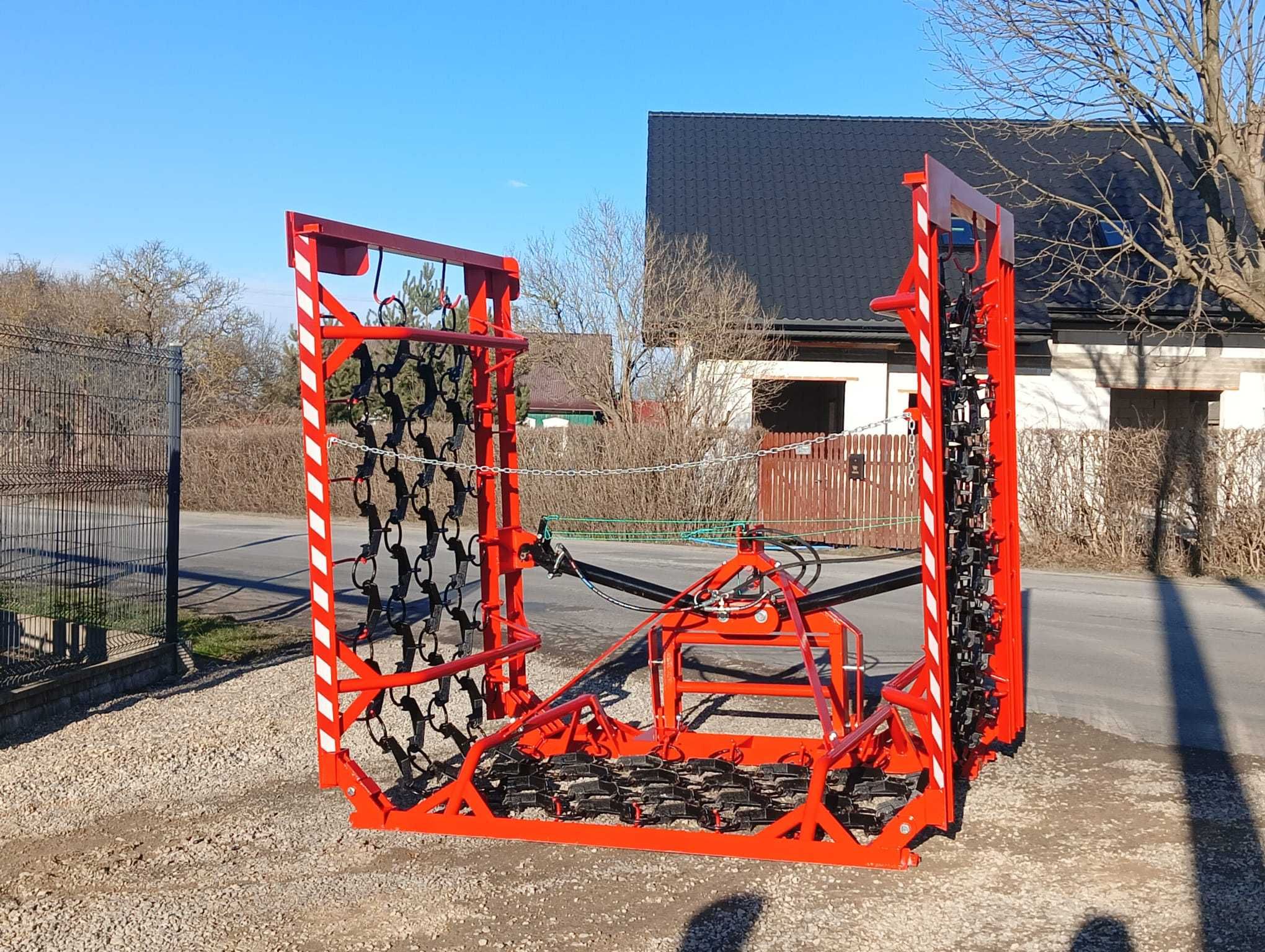 Włóka polowo-łąkowa brona/agregat 2-siłowniki - ślizgi METAL-TECHNIK