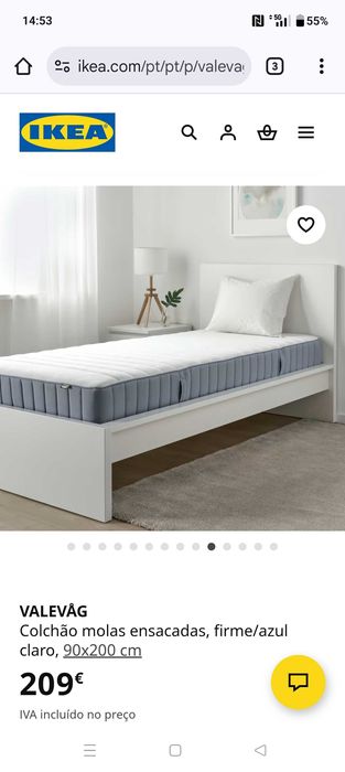 Colchão Valevag 90x200 como novo