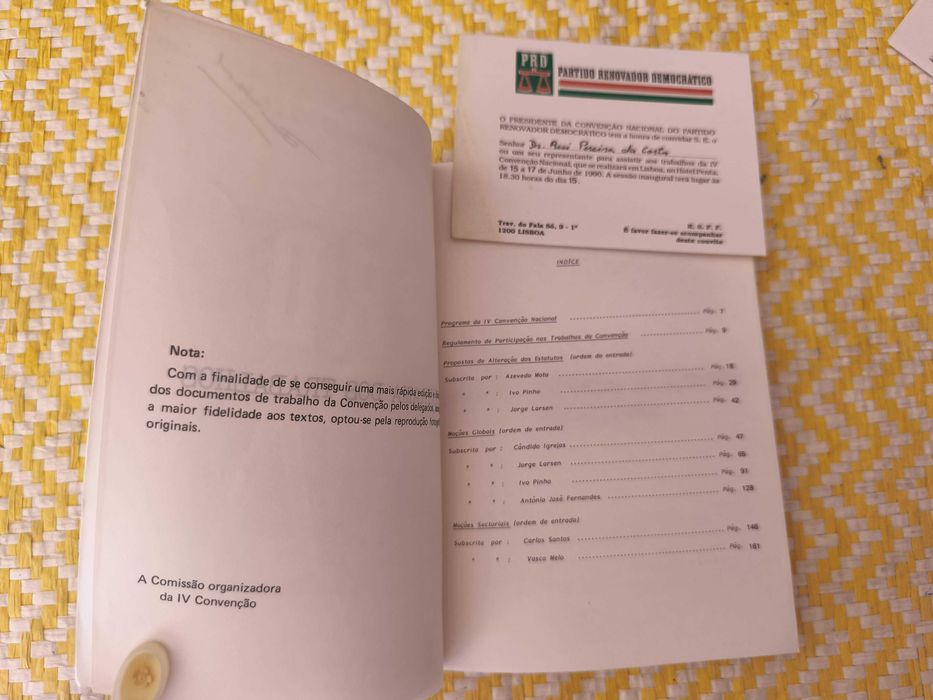 IV Convenção Nacional do PRD - Documentos