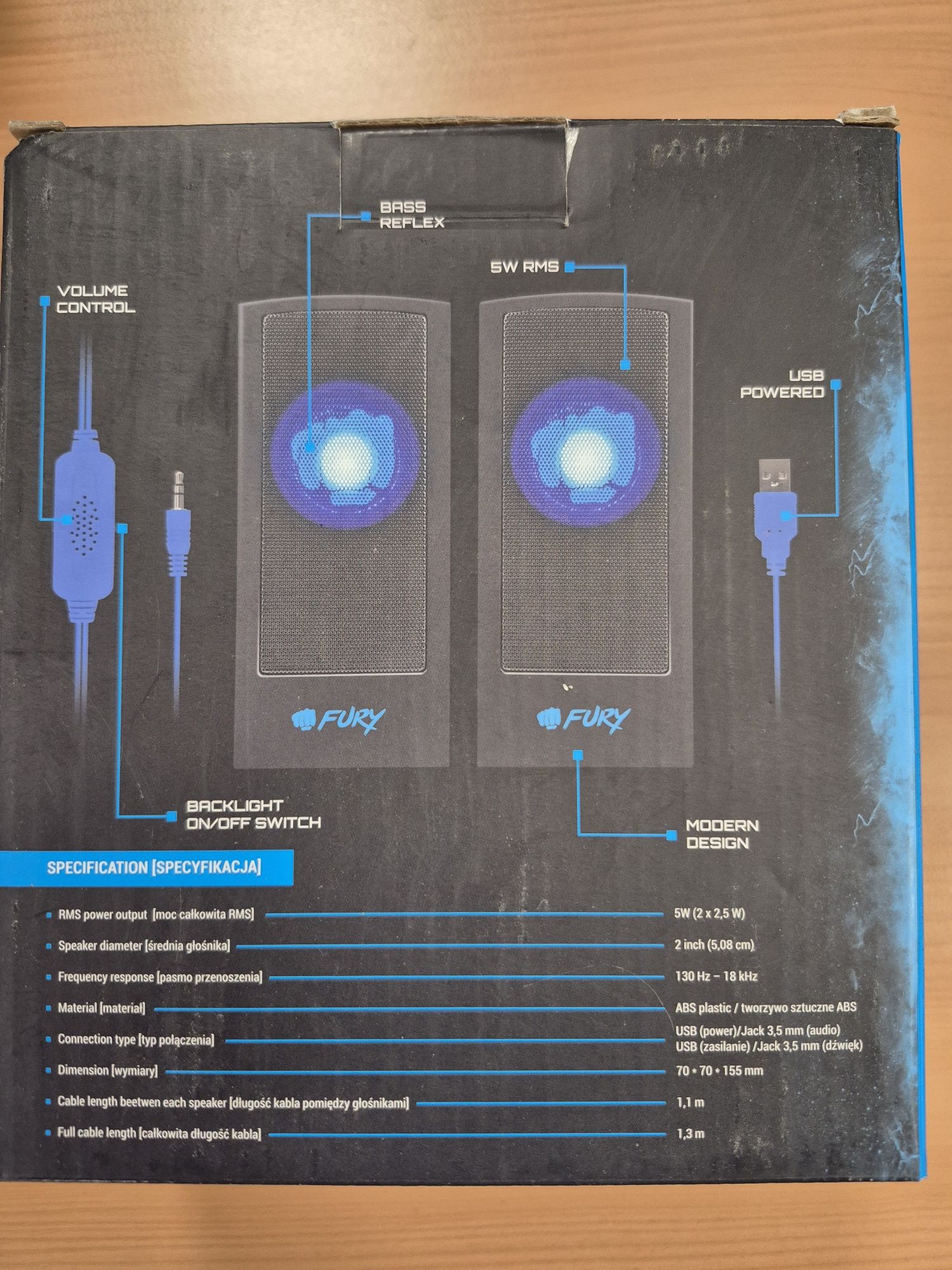 Głośniki komputerowe Fury 5W