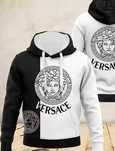 Versace Bluza z kapturem Czarno / biała rozm. L z metki – NOWA