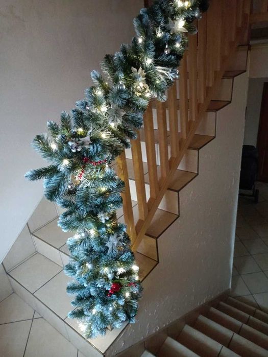 Mocna XXL 260CM Girlanda Choinkowa Sztuczna Świąteczna Zielona Stołowa