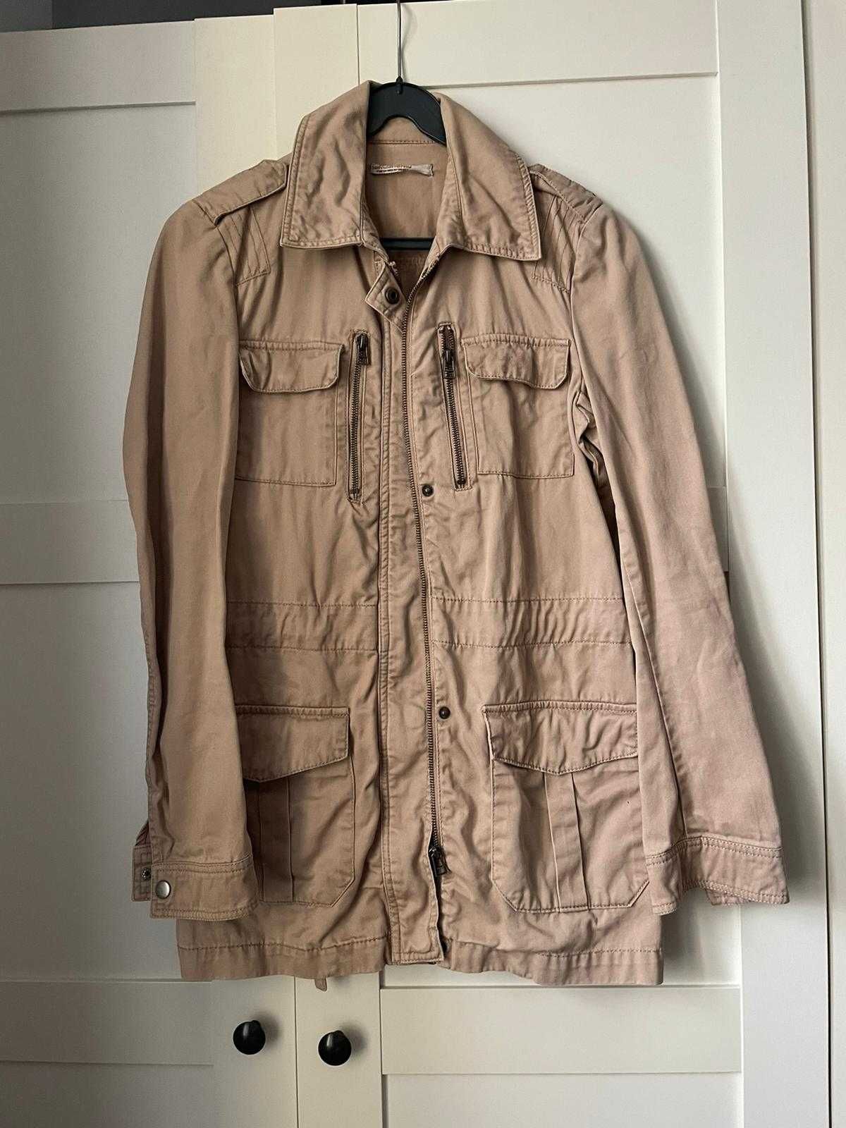 Wiosenna dłuższa kurtka/płaszczyk w stylu lekko militarnym