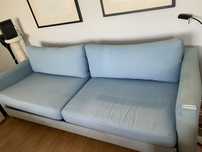 Sofa 3 lugares, cama e capas para exterior.