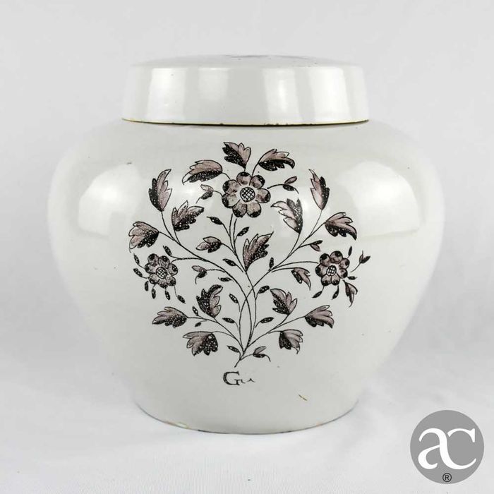 Pote com tampa em faiança da fábrica da Torrinha - Gaia Nº2