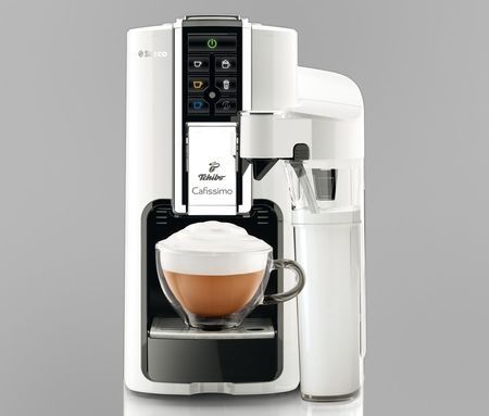 Ekspress kapsułkowy do kawy Tschibo Saeco Cafissimo Latte Bianco HD860