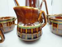 Porcelit Pruszków serwis kratka złocona Design PRL b123109