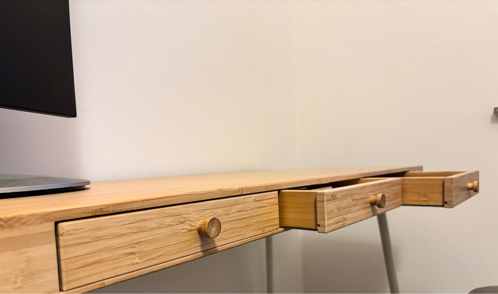 Biurko bambusowe w stylu Boho IKEA Lillasen | 2 sztuki