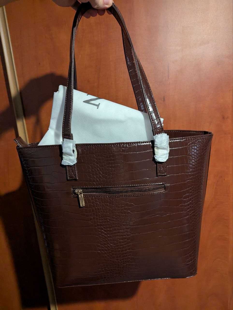 Torebka shopperka z ekoskóry o fakturze croco 29-4Y-011 Wittchen