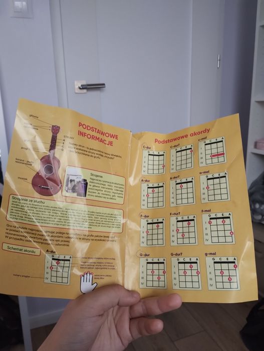 Ukulele z pokrowcem kostką do gry i tuner