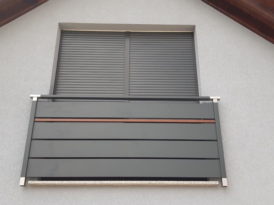 Balkon francuski portfenetr balustrada aluminiowa Standard montaż wysy