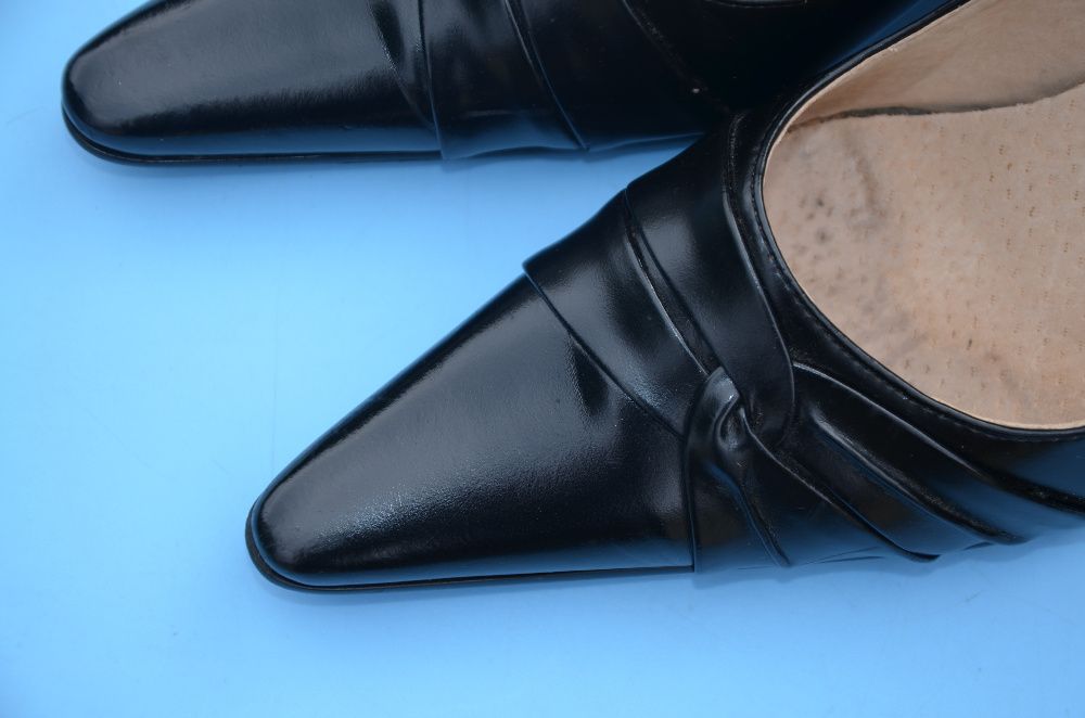 Eleganckie PANTOFLE buty damskie na obcasie rozm 36 czarne szpilki