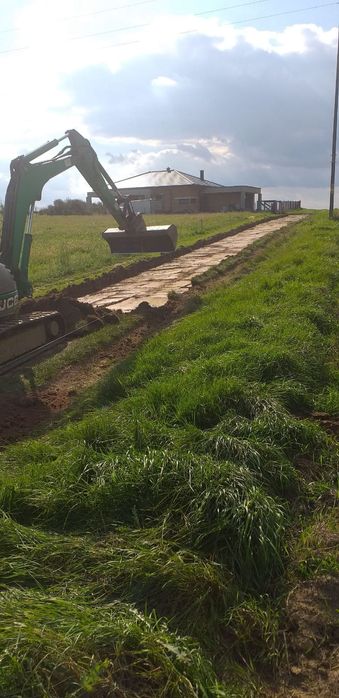 Budowa dròg dojazdowych,Usługi koparką,drenaż,pokrycia dachowe