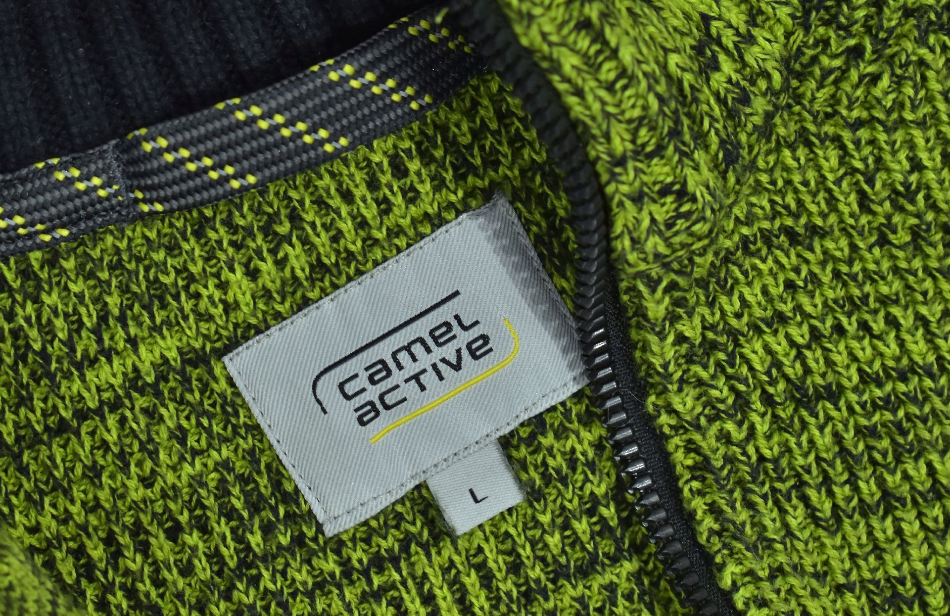 Camel Active Zielony Bawełniany Sweter Męski Half Zip L