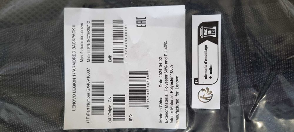 Mochila Lenovo Legion Armored Backpack II 17.3" Preta (nova)