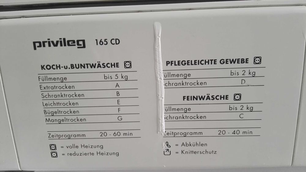Suszarka do ubrań niemieckiej marki Privileg, 5 kg wsadu