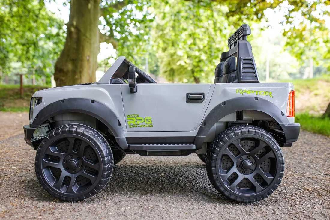 Samochód na akumulator Jeep Raptor F150 szary Pick-up 4x4 Mocny akku