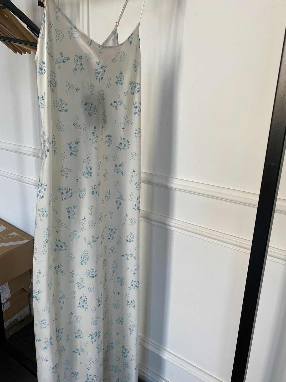 Платье в бельевом стиле с принтом Zara